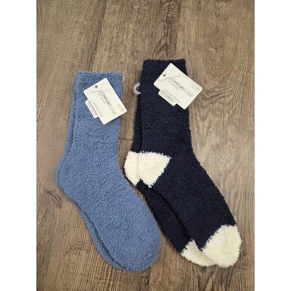 Comfort Code by Cuddlduds NWT Plush Warm Socks Blue Women's Shoe Size 4-10 Pair - Picture 1 of 4